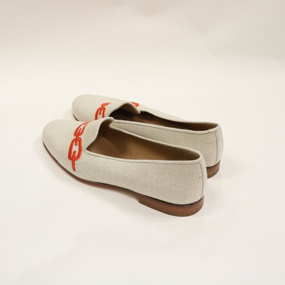 Stubbs & Wootton women's size 7 flax and orange loafers - Picture 6 of 14